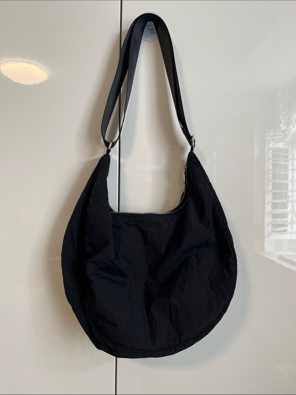 H&M Black Crescent Shoulder Crossbody Bag - Casual Everyday Hobo